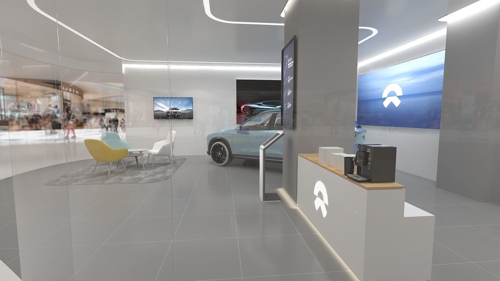 NIO Auto Mall Exhibition Hall 3D model_3