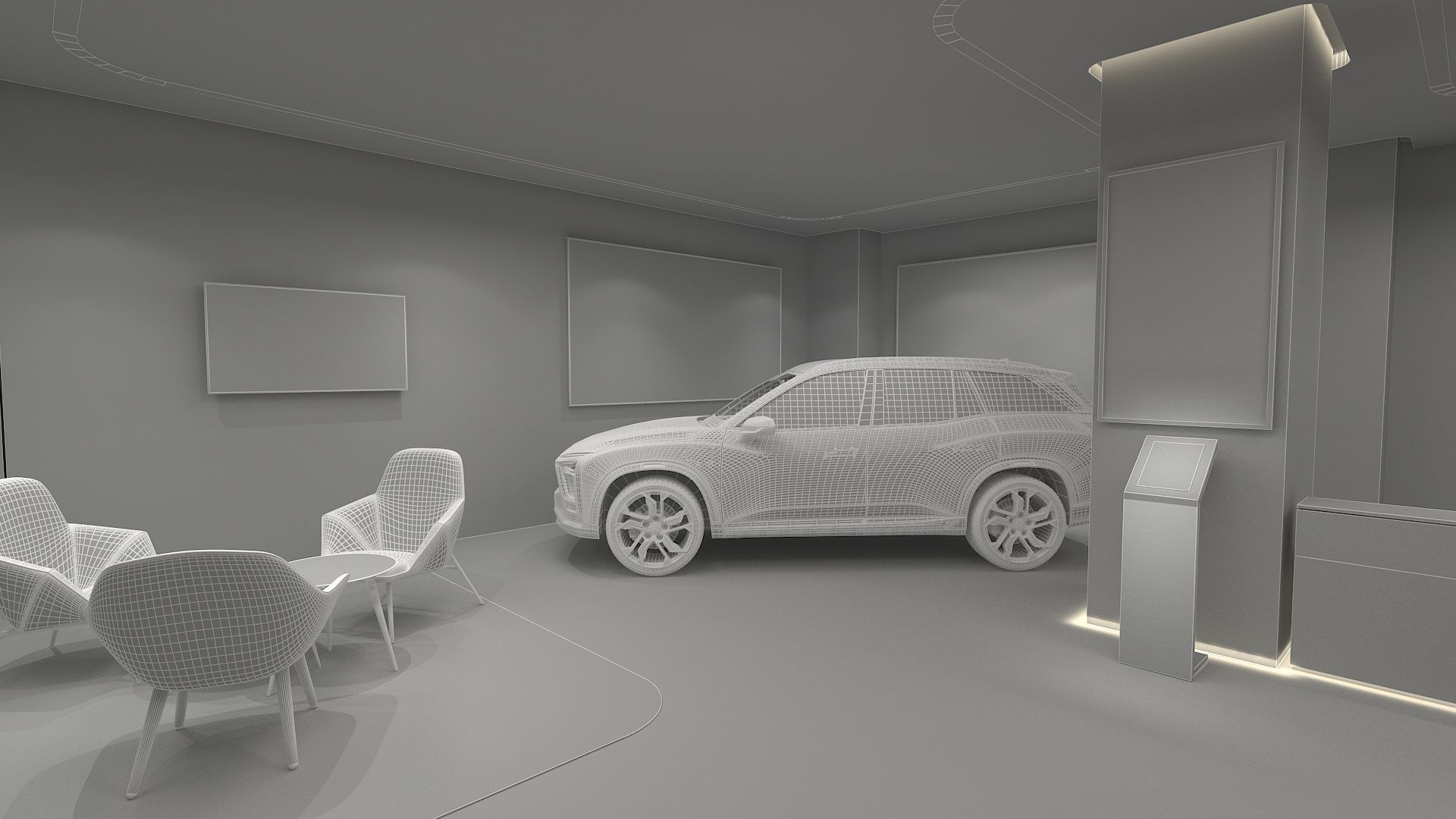 NIO Auto Mall Exhibition Hall 3D model_13