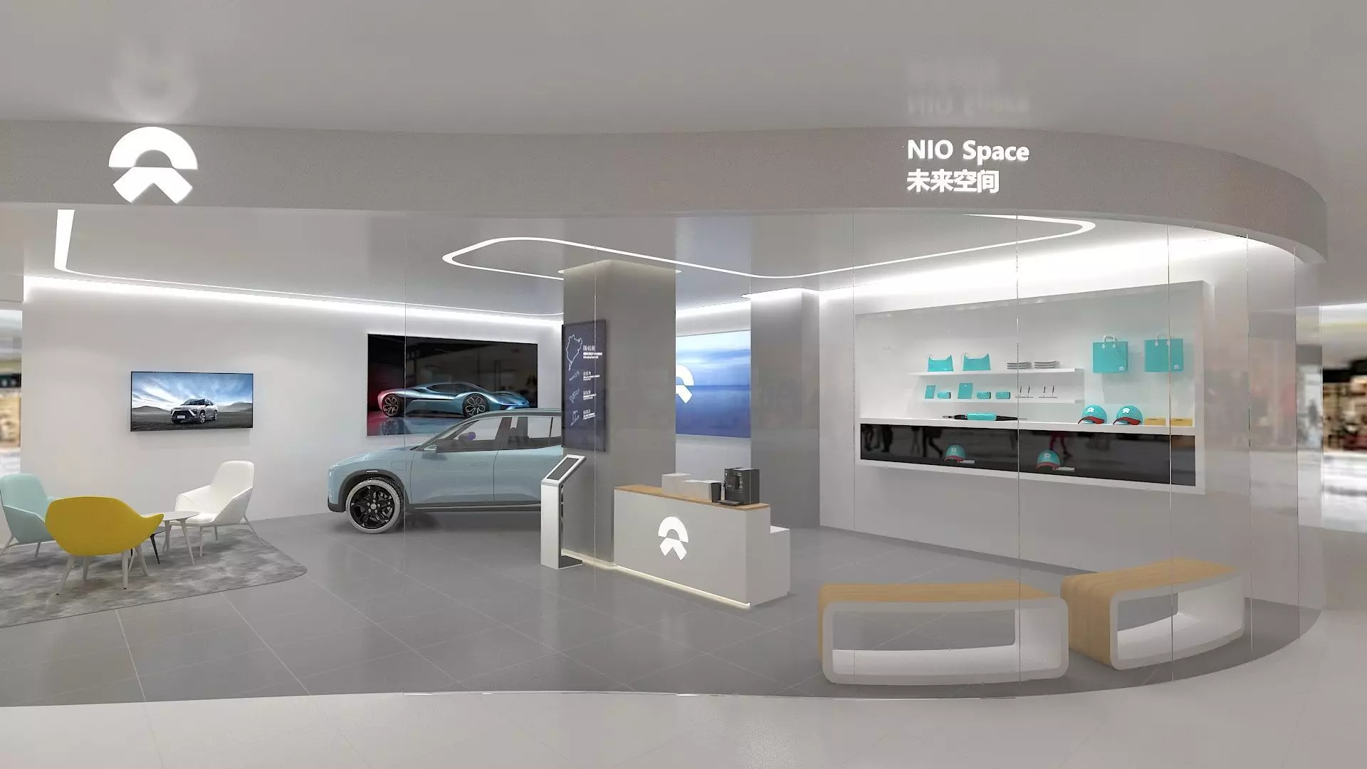 NIO Auto Mall Exhibition Hall 3D model_0