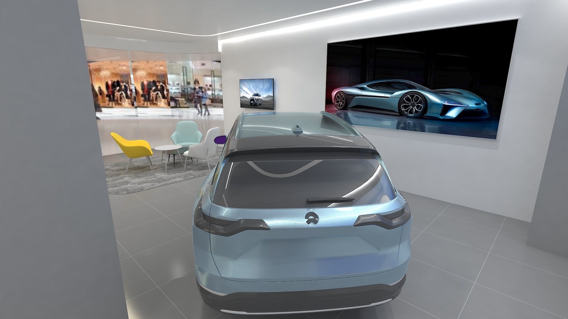 NIO Auto Mall Exhibition Hall 3D model_7