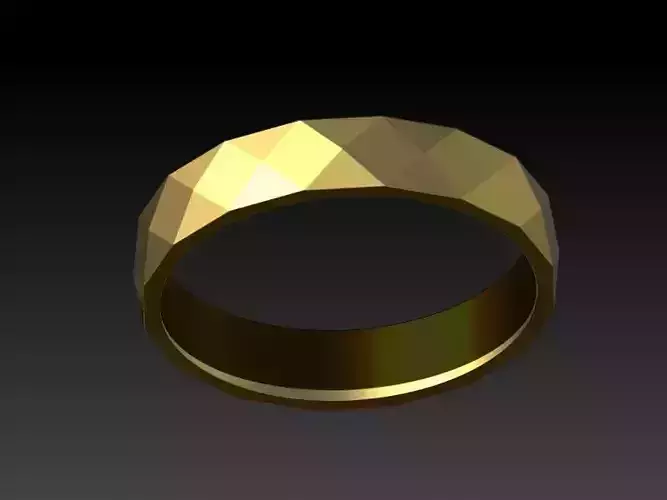  STYLE Faceted Domed Pyramid Pattern Wedding Band Ring