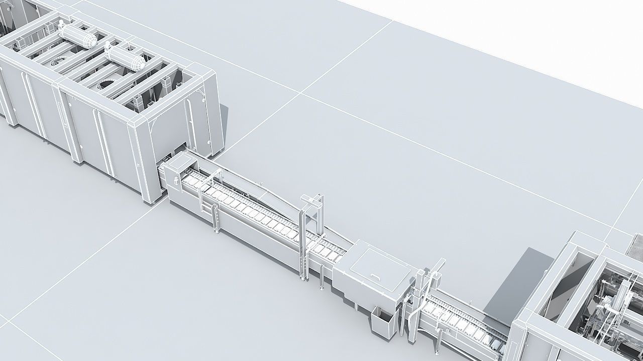 Automated Packaging Production Line For Fresh Milk 3D model_17