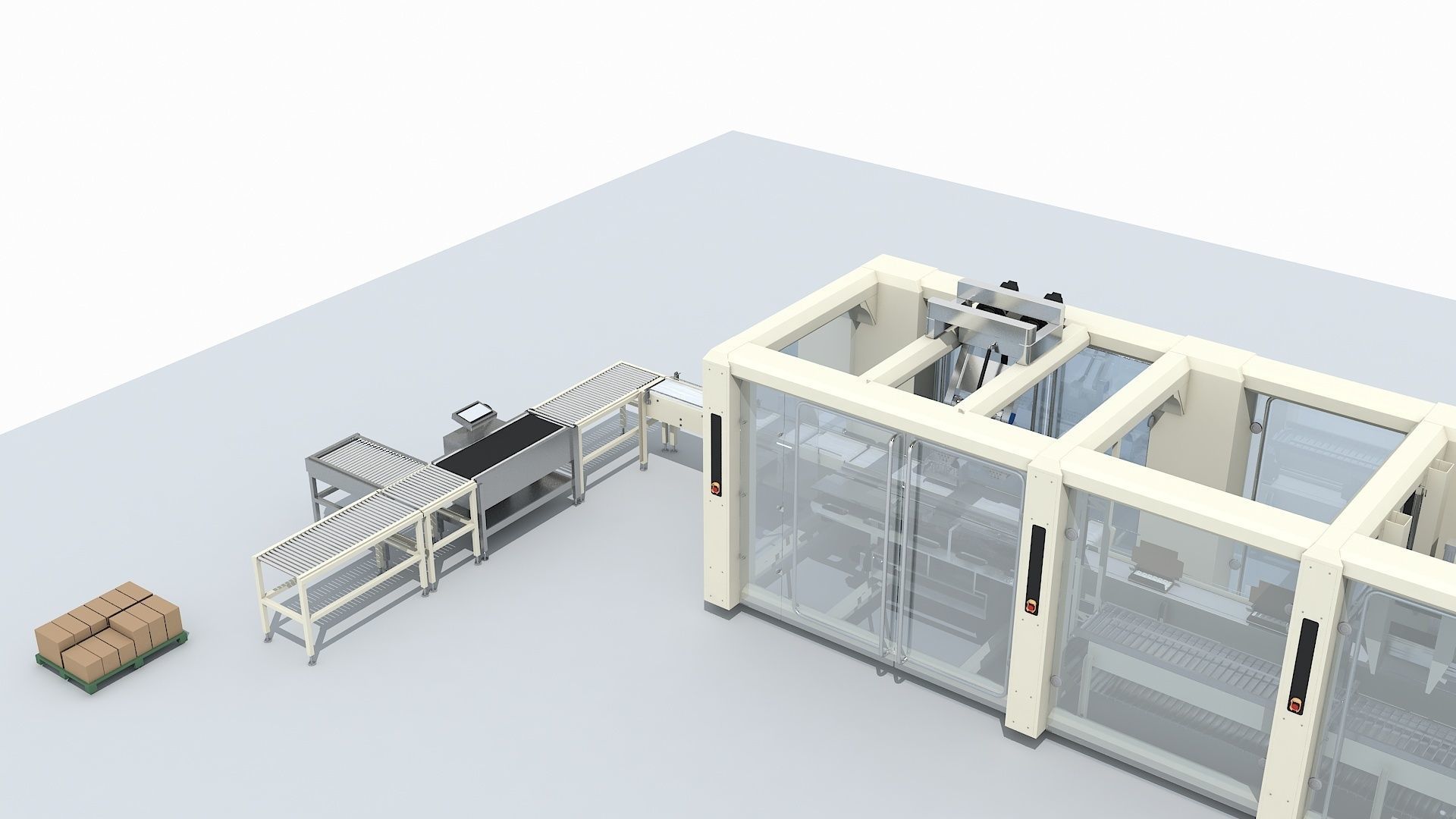 Automated Packaging Production Line For Fresh Milk 3D model_5