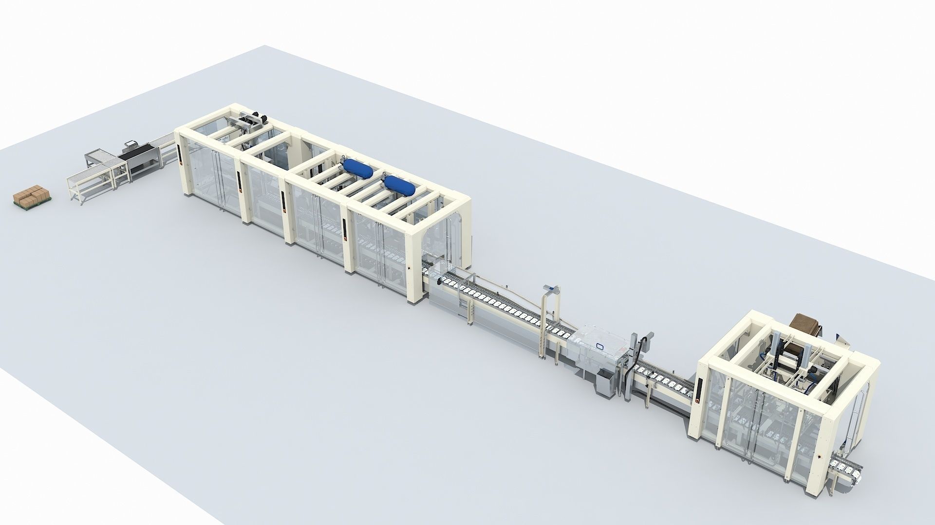 Automated Packaging Production Line For Fresh Milk 3D model_3
