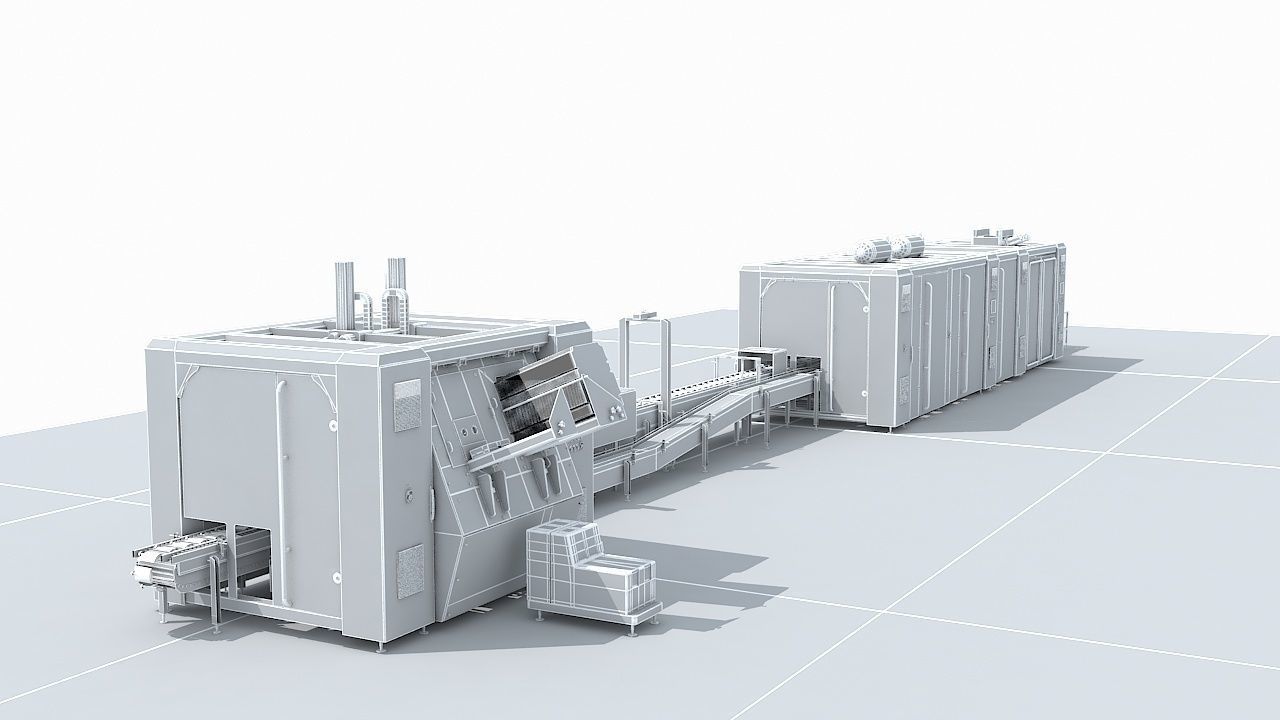 Automated Packaging Production Line For Fresh Milk 3D model_14