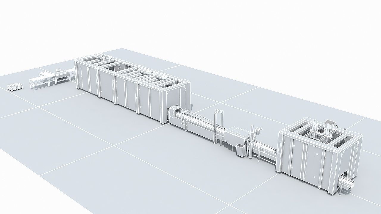 Automated Packaging Production Line For Fresh Milk 3D model_13