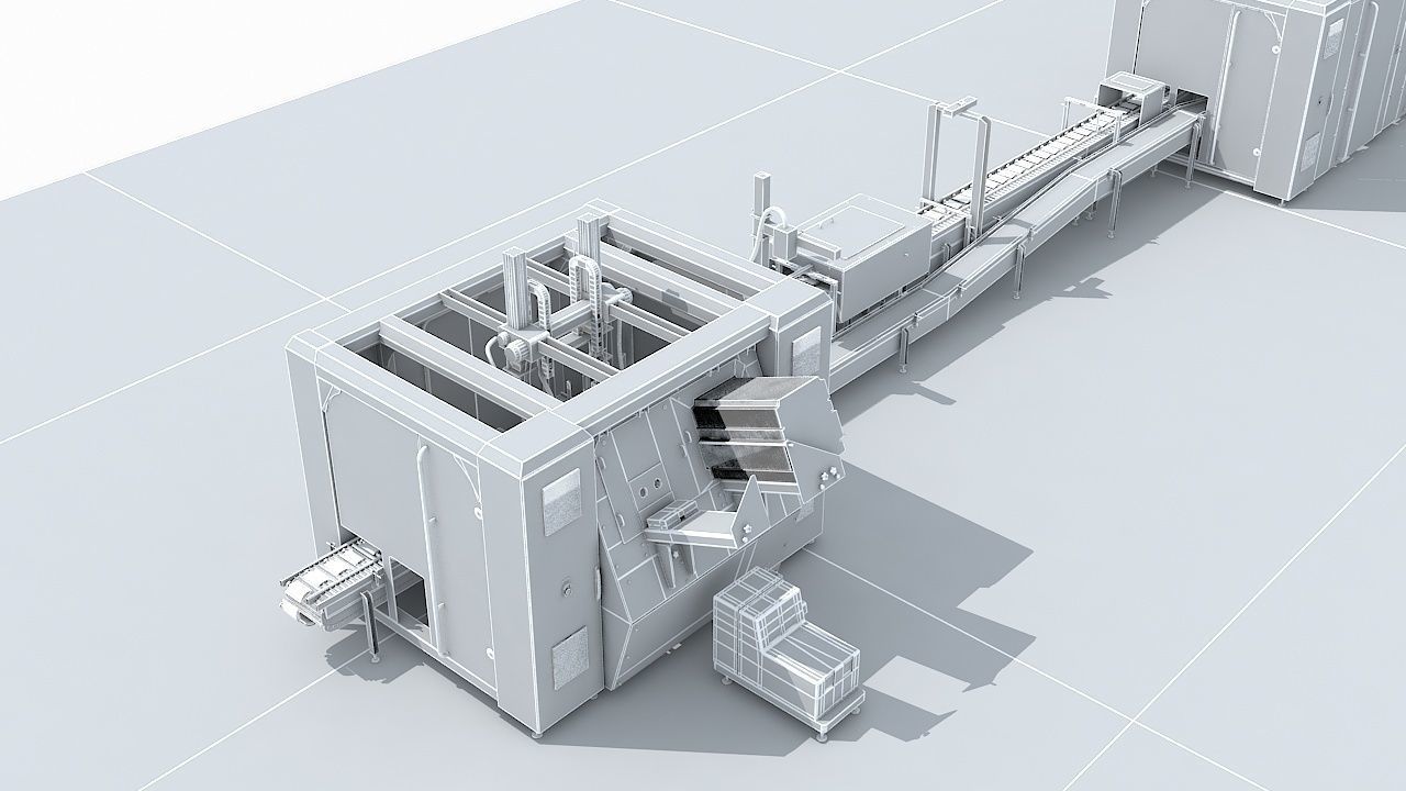 Automated Packaging Production Line For Fresh Milk 3D model_18