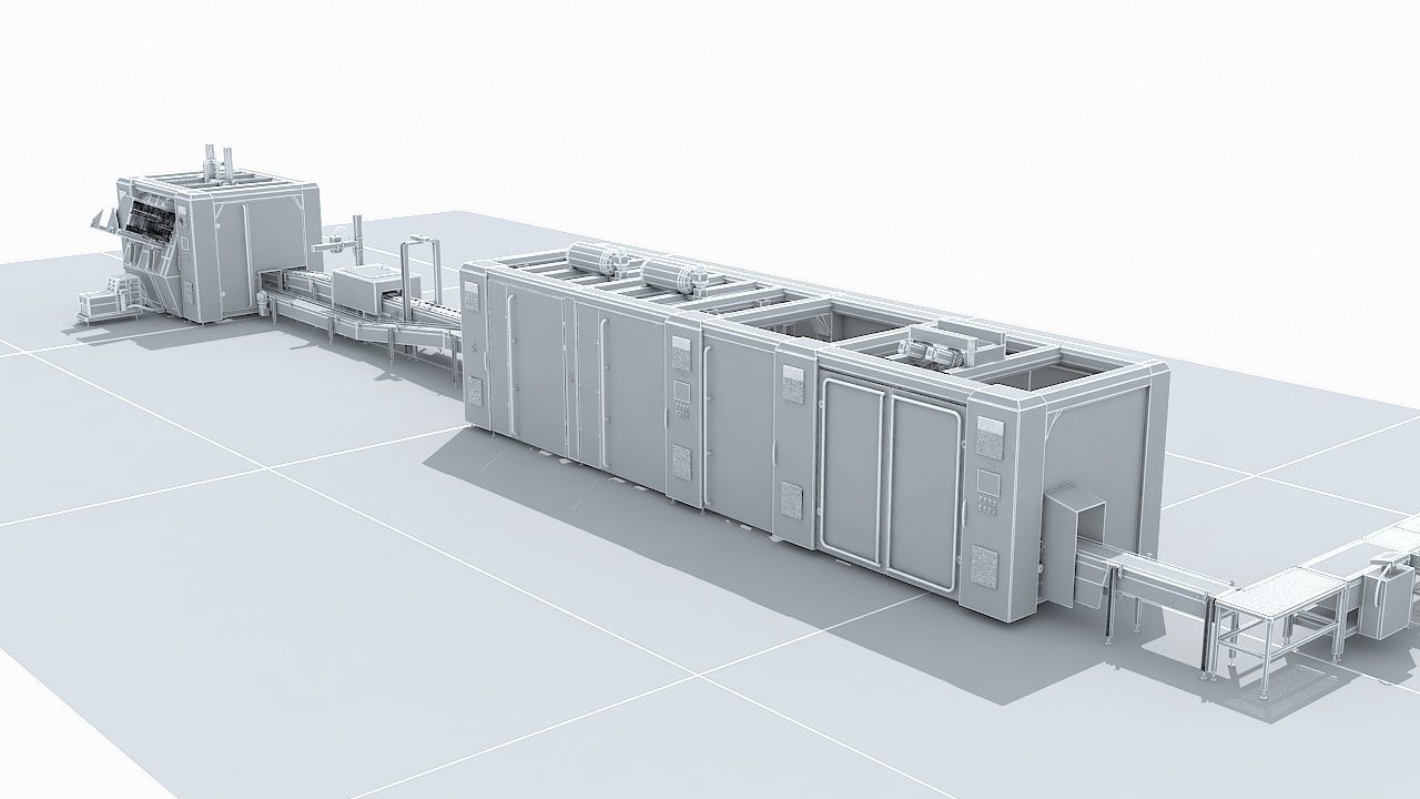 Automated Packaging Production Line For Fresh Milk 3D model_15