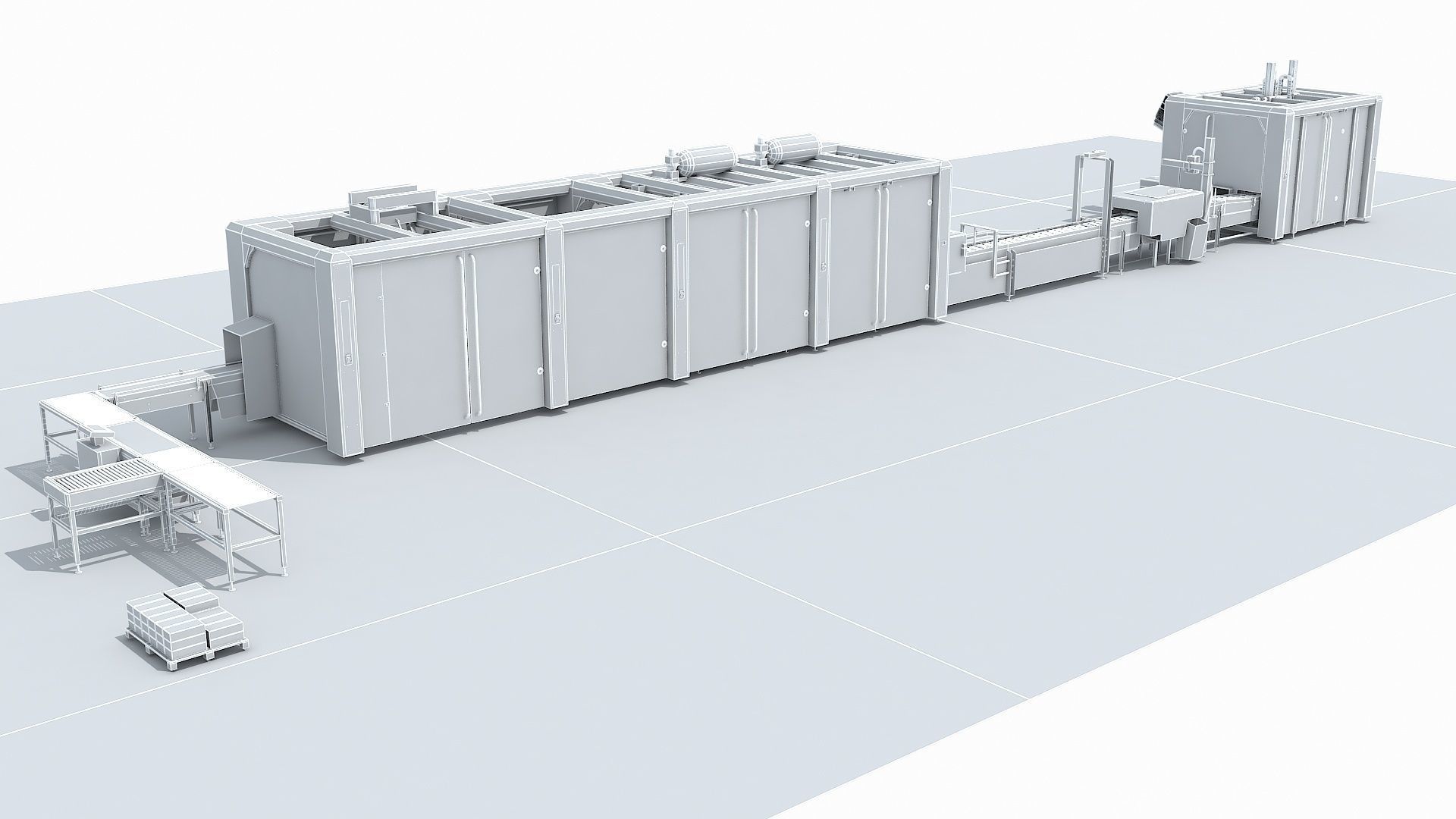 Automated Packaging Production Line For Fresh Milk 3D model_12