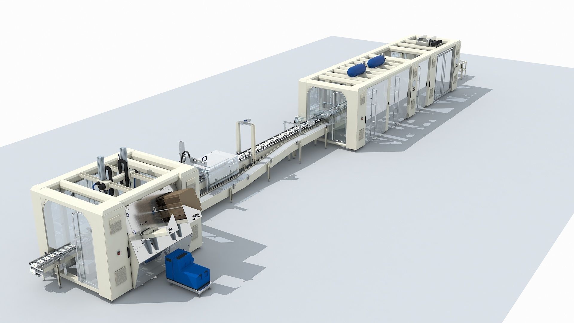 Automated Packaging Production Line For Fresh Milk 3D model_4