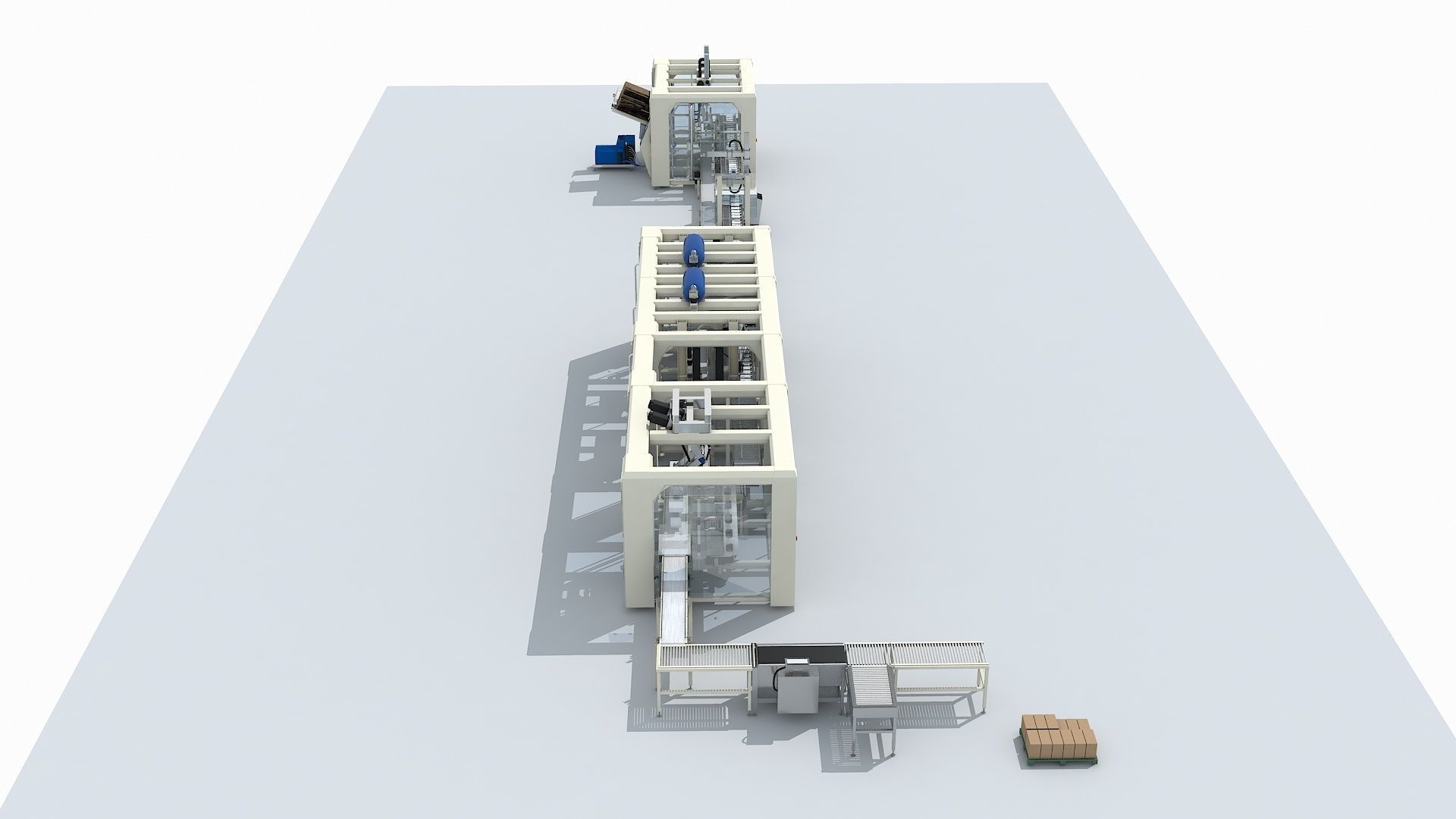 Automated Packaging Production Line For Fresh Milk 3D model_2
