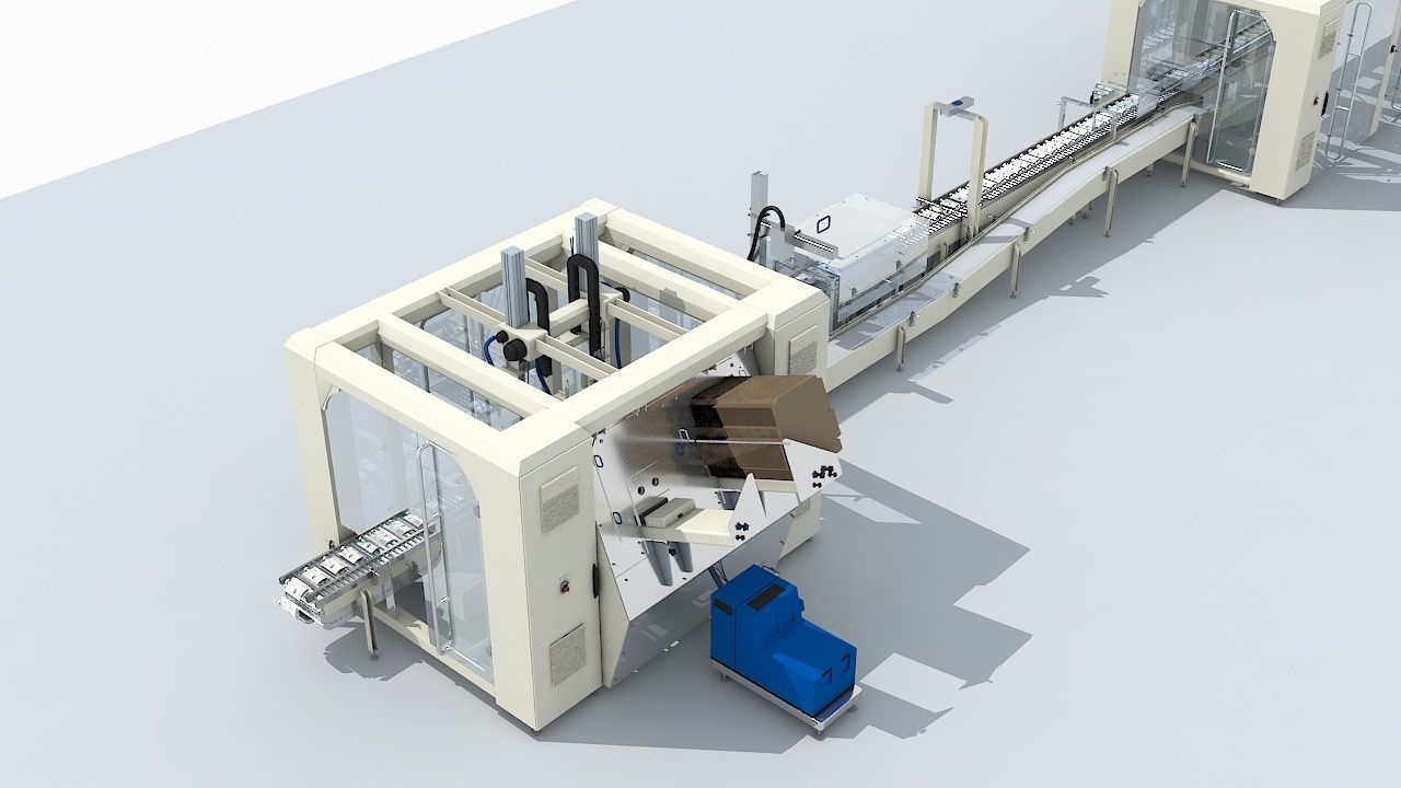 Automated Packaging Production Line For Fresh Milk 3D model_9