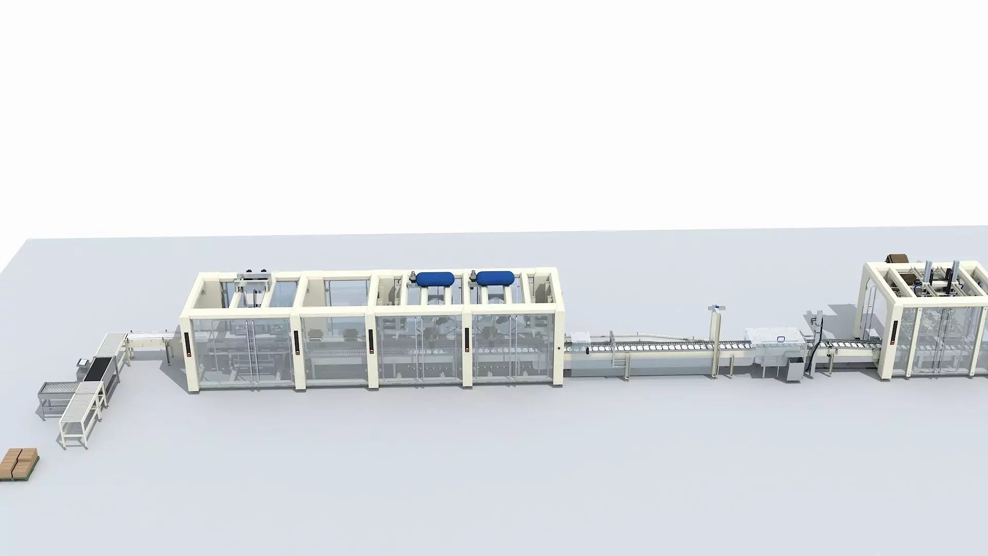 Automated Packaging Production Line For Fresh Milk 3D model_0