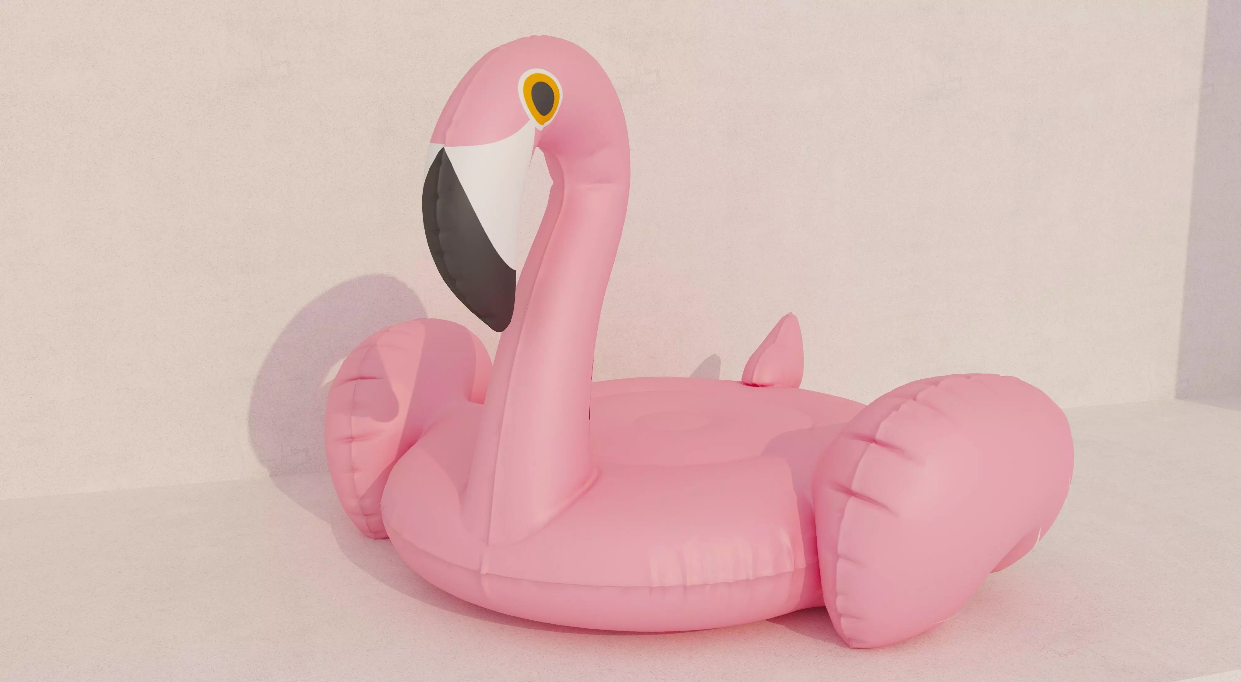 Float Flamingo Inflatable Low-poly 3D model_0