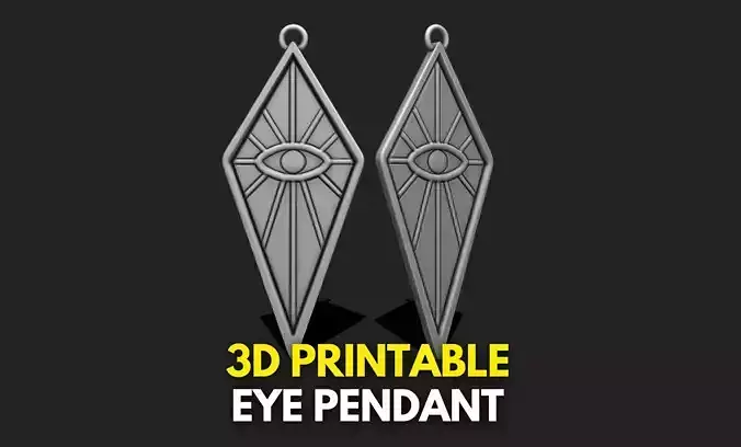 Eye Pendant Keychain - 3D STL File for 3D Printing 3D print model