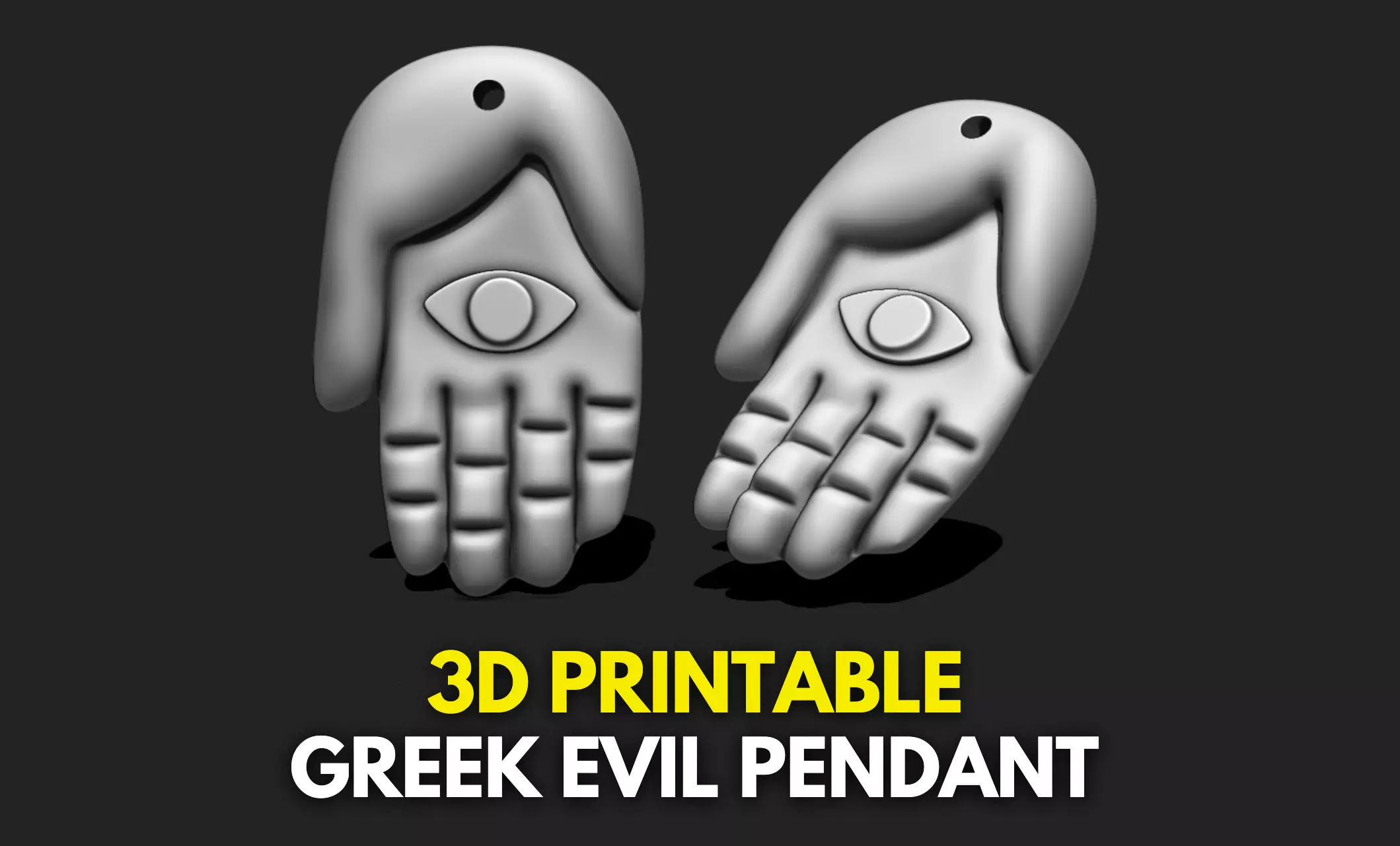 Greek Evil Pendant Keychain - 3D STL File for 3D Printing 3D print model_0