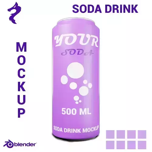 soda can 500ml 3d model