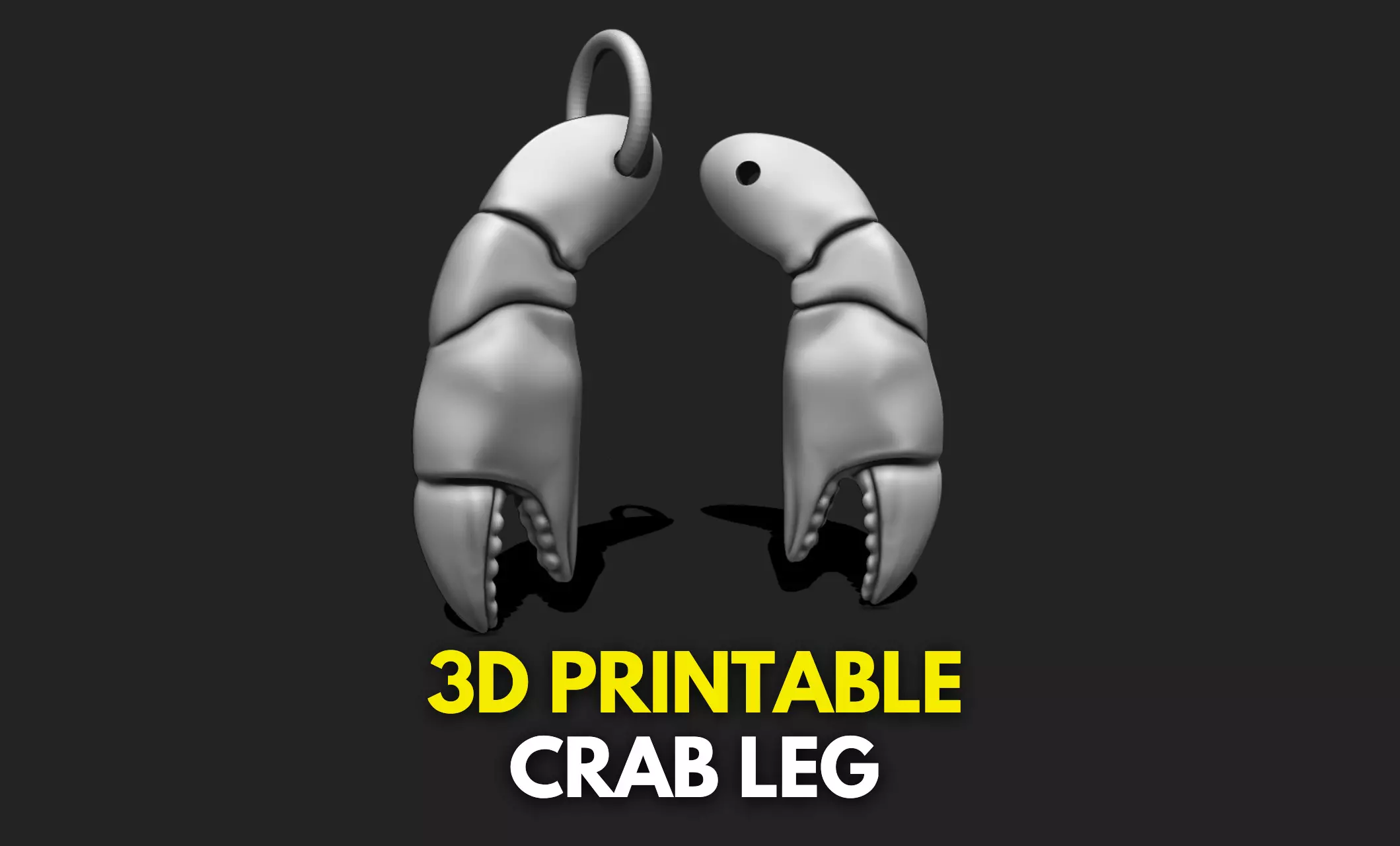 Crab Leg Pendant - 3D STL File for 3D Printing 3D print model