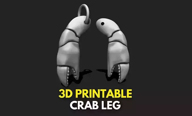 Crab Leg Pendant - 3D STL File for 3D Printing