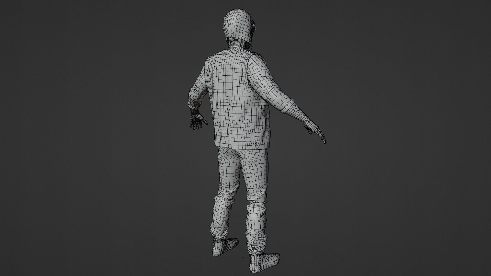 Medieval Peasant male 3D character model Low-poly 3D model_14
