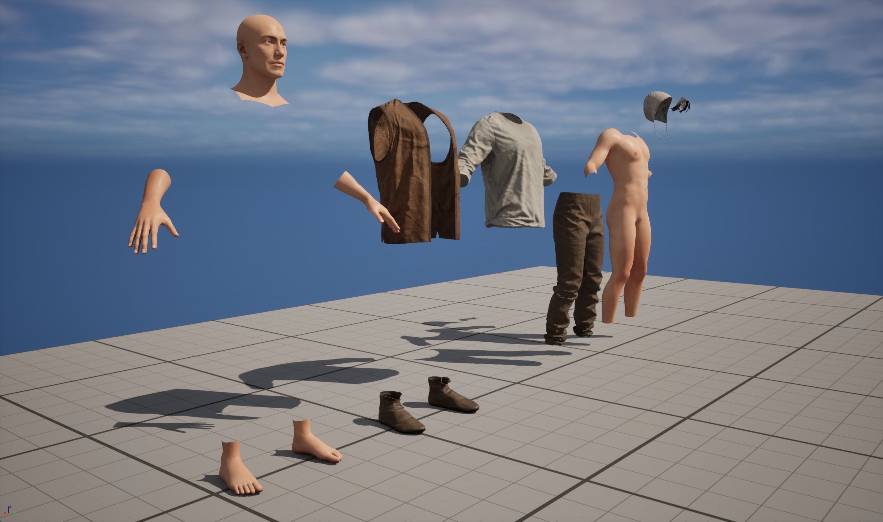 Medieval Peasant male 3D character model Low-poly 3D model_10