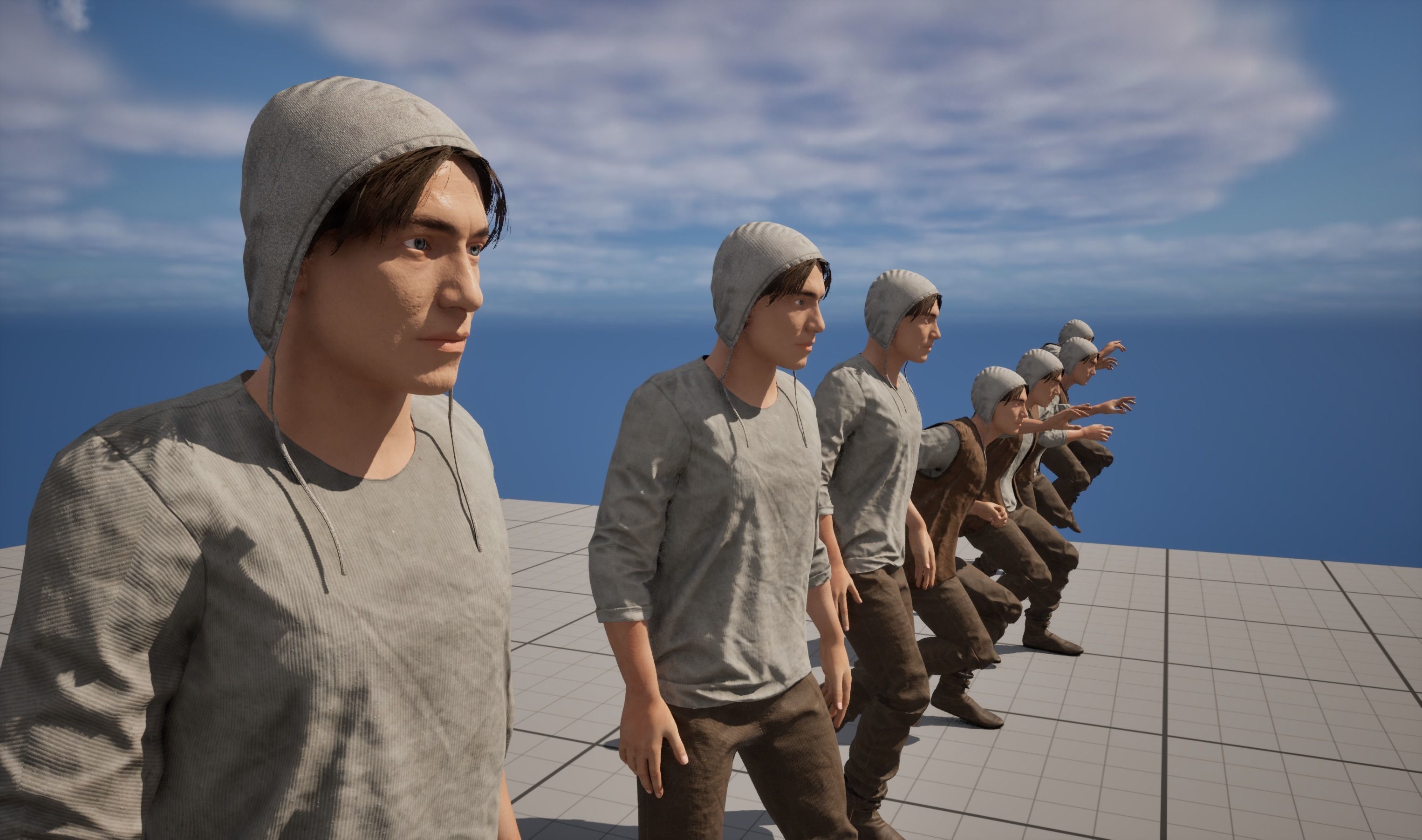 Medieval Peasant male 3D character model Low-poly 3D model_11