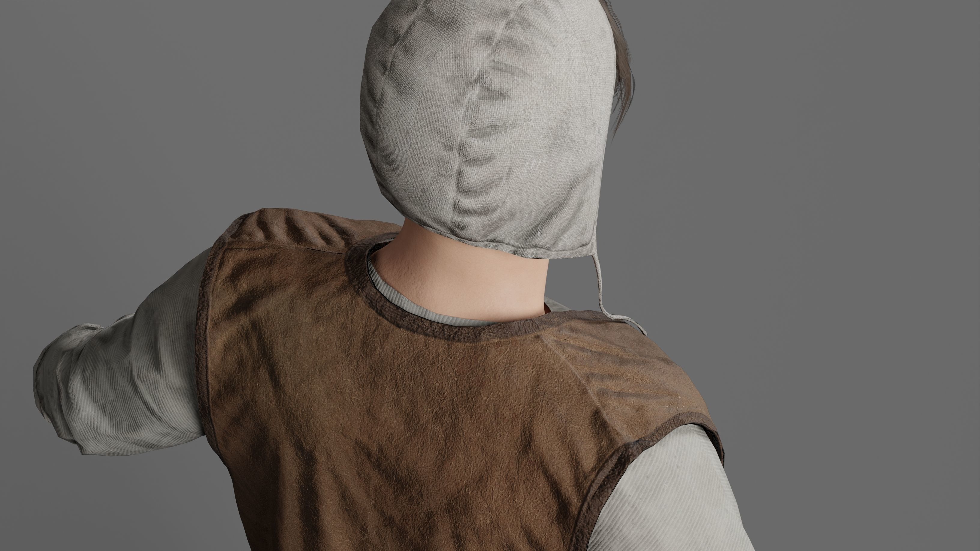 Medieval Peasant male 3D character model Low-poly 3D model_9