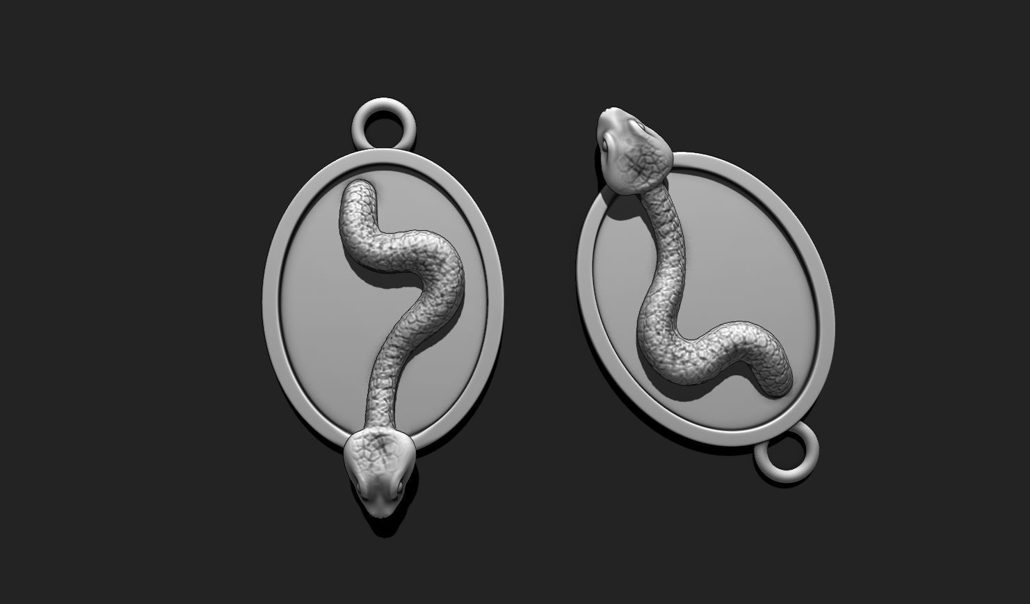 Snake Pendant Keychain - 3D STL File for 3D Printing 3D print model_9