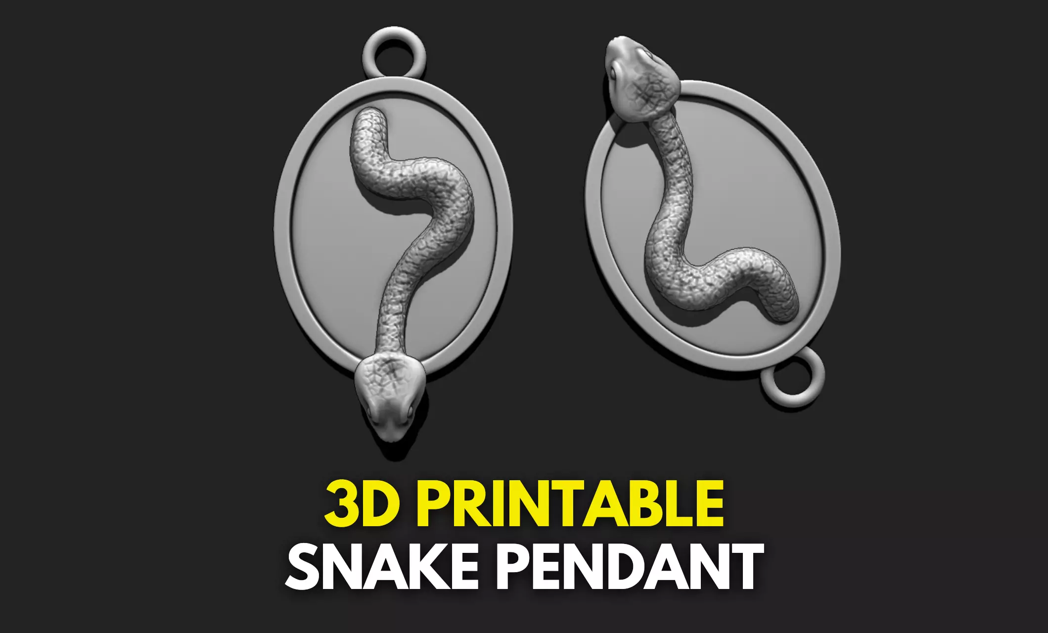 Snake Pendant Keychain - 3D STL File for 3D Printing 3D print model_0
