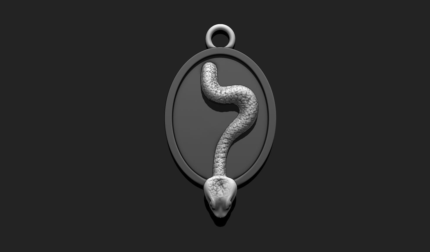 Snake Pendant Keychain - 3D STL File for 3D Printing 3D print model_3