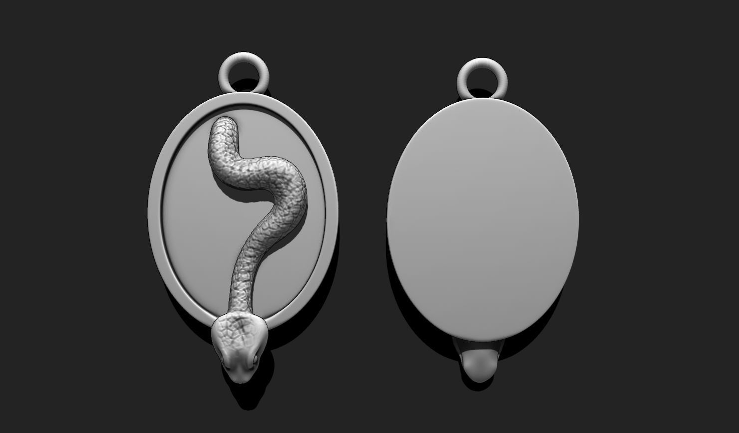 Snake Pendant Keychain - 3D STL File for 3D Printing 3D print model_8