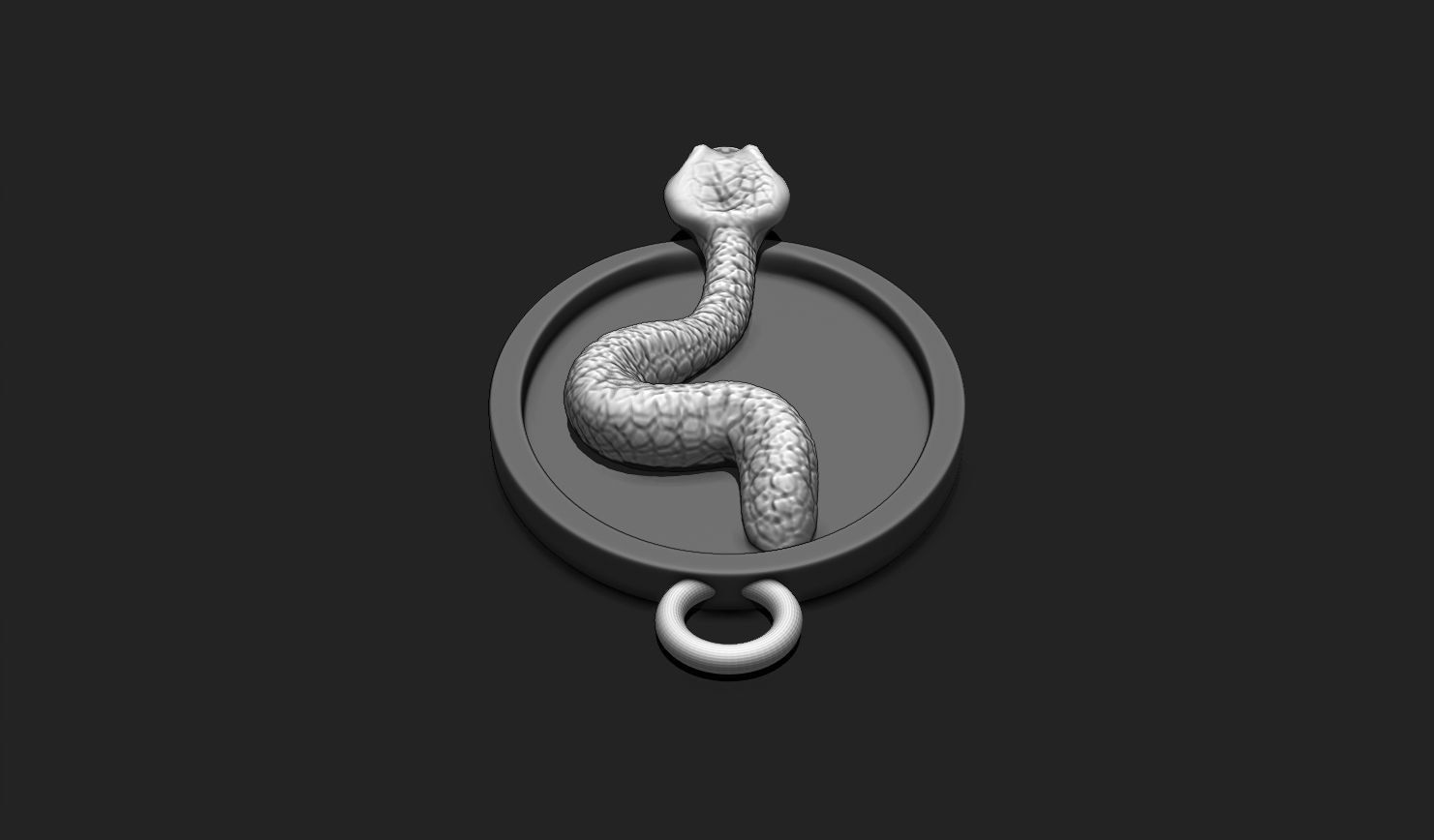 Snake Pendant Keychain - 3D STL File for 3D Printing 3D print model_7