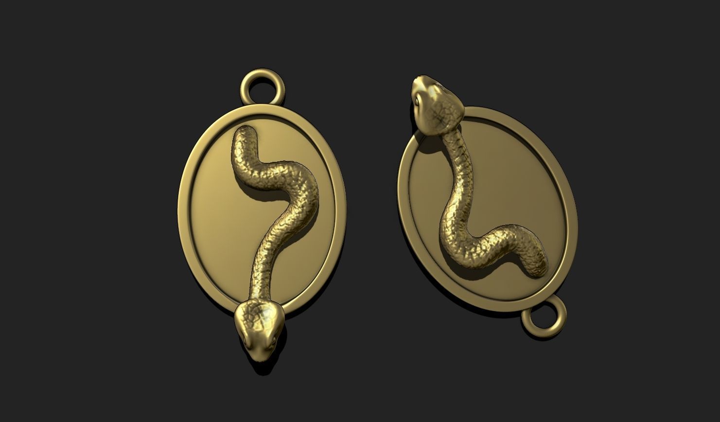 Snake Pendant Keychain - 3D STL File for 3D Printing 3D print model_2