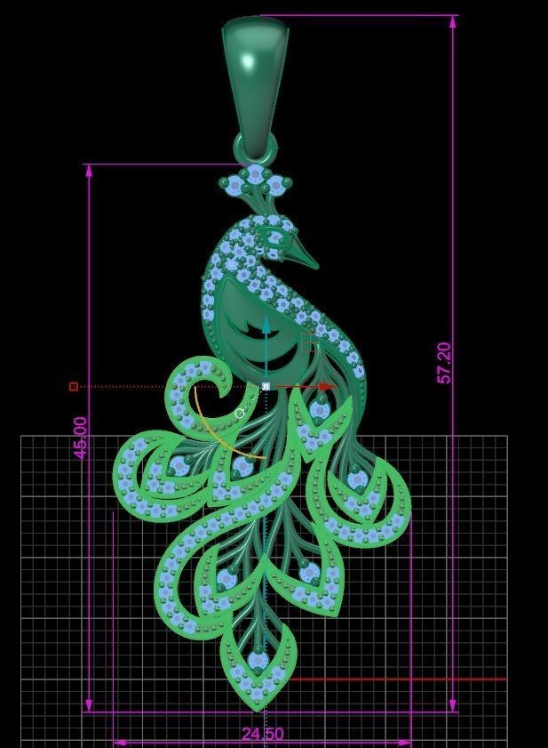 Phoenix pendant earrings set Firebird  3D print model_5