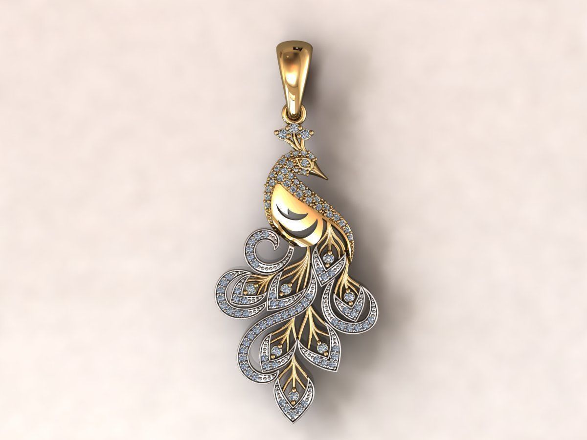 Phoenix pendant earrings set Firebird  3D print model_4