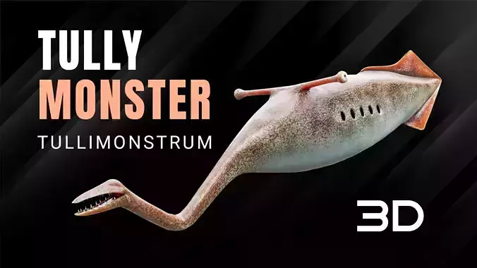 Tully Monster Tullimonstrum Free low-poly 3D model