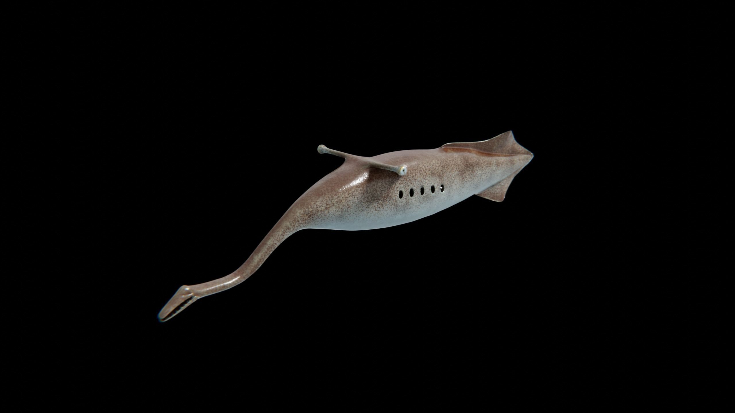 Tully Monster Tullimonstrum Free low-poly 3D model_3