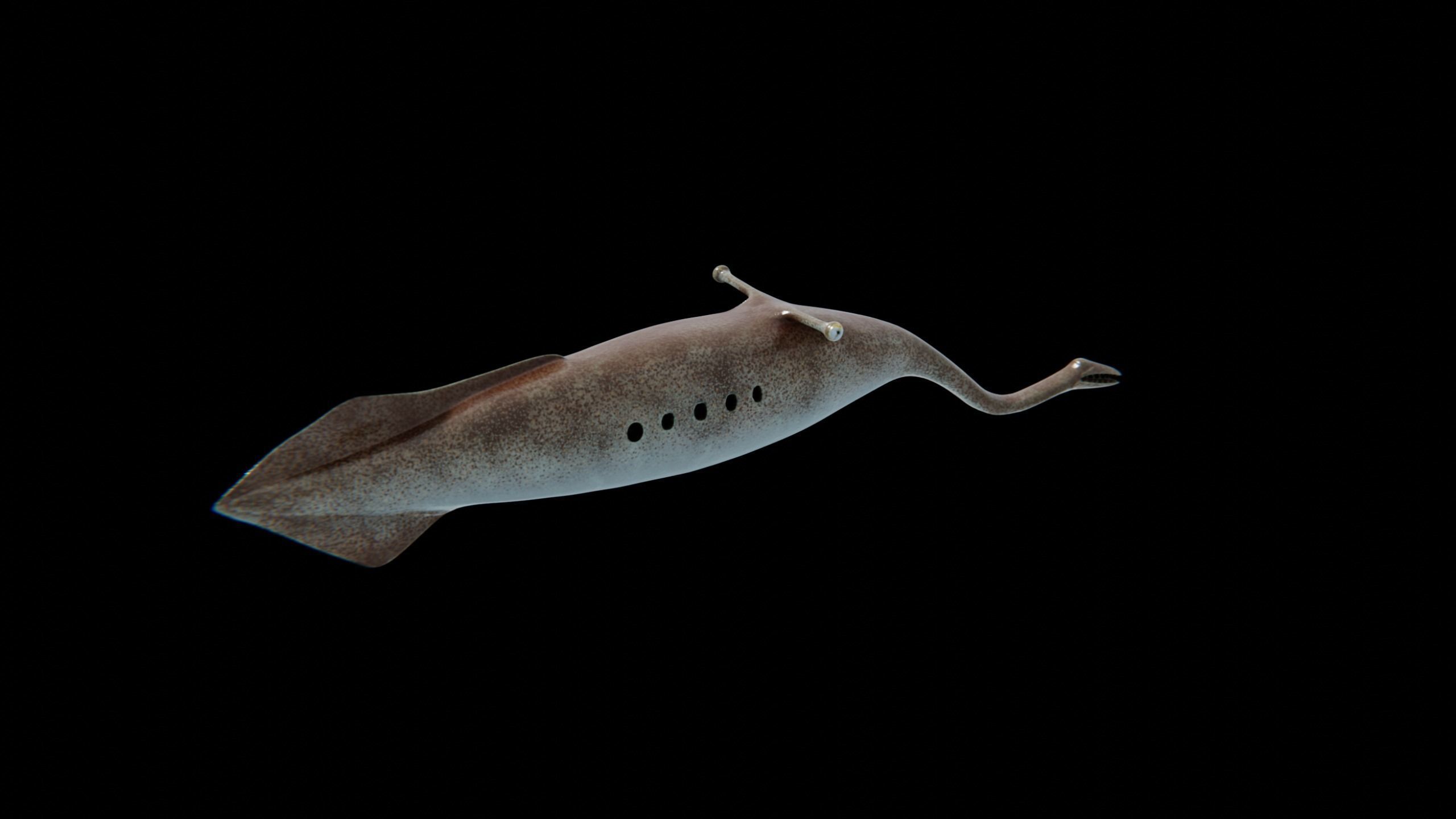 Tully Monster Tullimonstrum Free low-poly 3D model_7