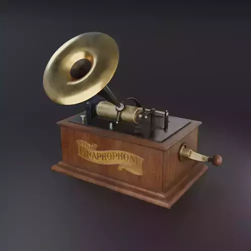 Graphophone Low-poly 3D model