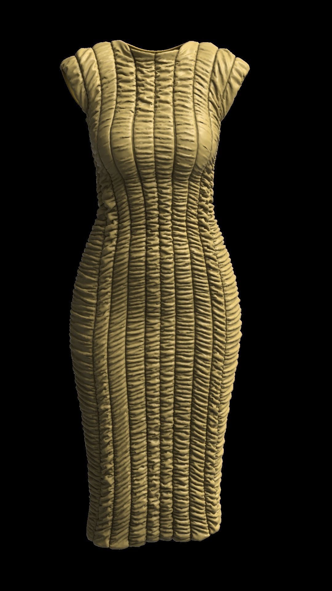 Ruched Dress 3D model_5