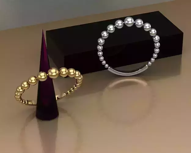 Modern Beaded Ring  - Gold and Silver Variants