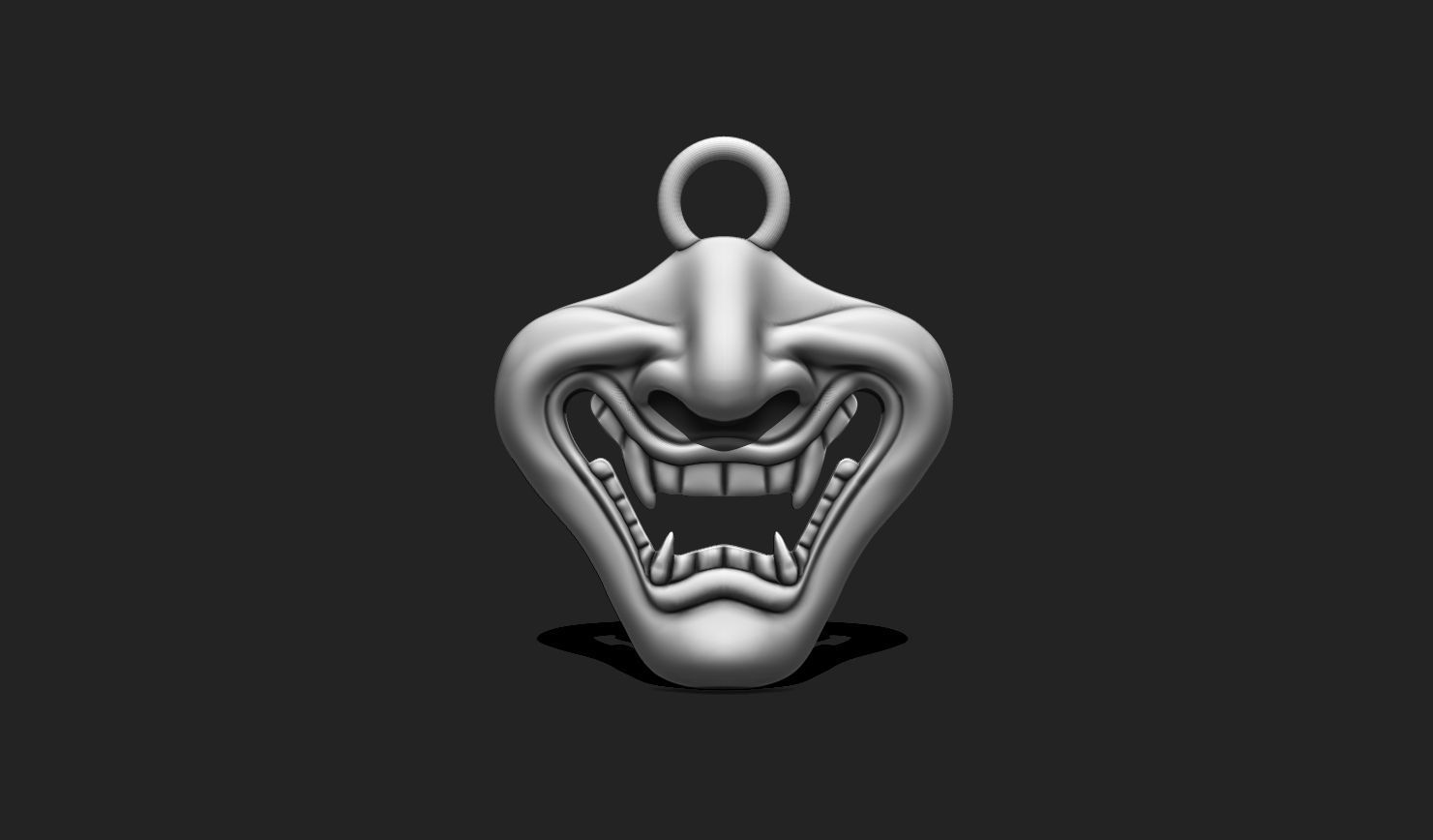 Oni Mask Pendant Keychain - 3D STL File for 3D Printing 3D print model_3