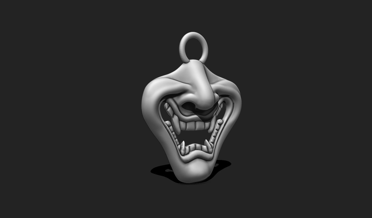 Oni Mask Pendant Keychain - 3D STL File for 3D Printing 3D print model_4