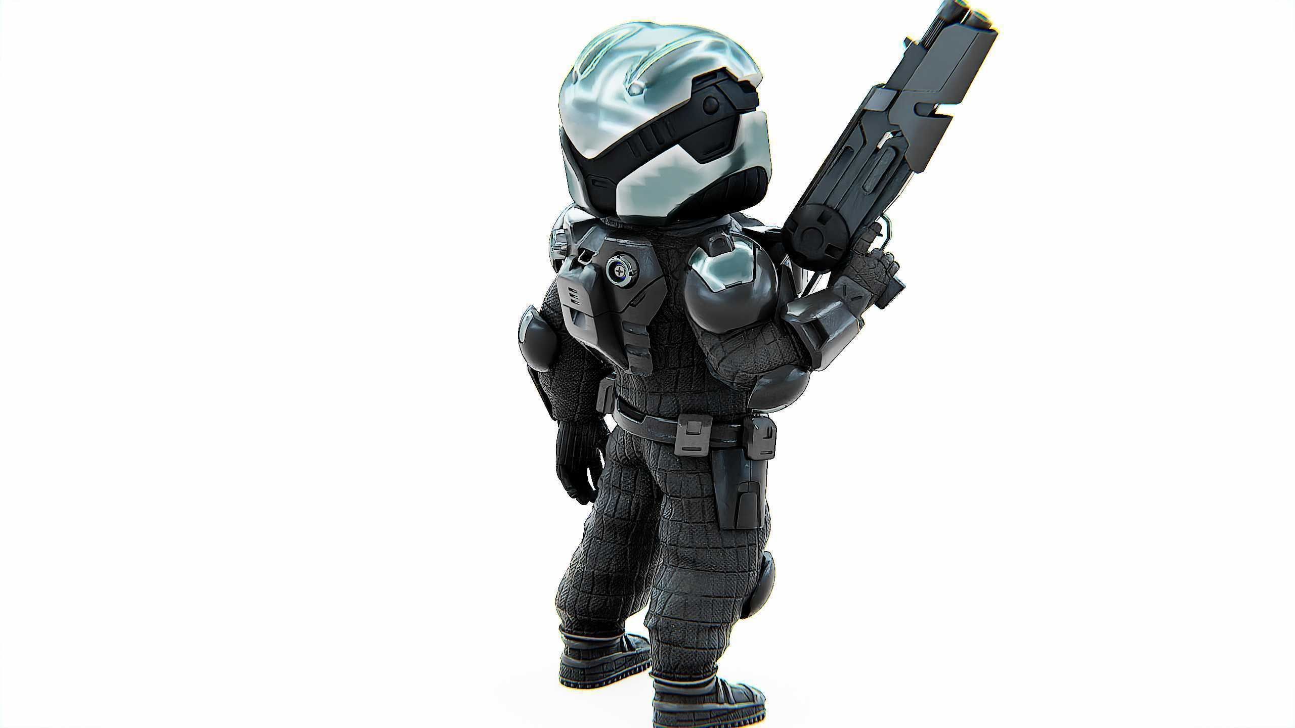 CYBER SOLDIER XC-700 Rigged for Unreal Engine - Unity - MIXAMO 3D model_9