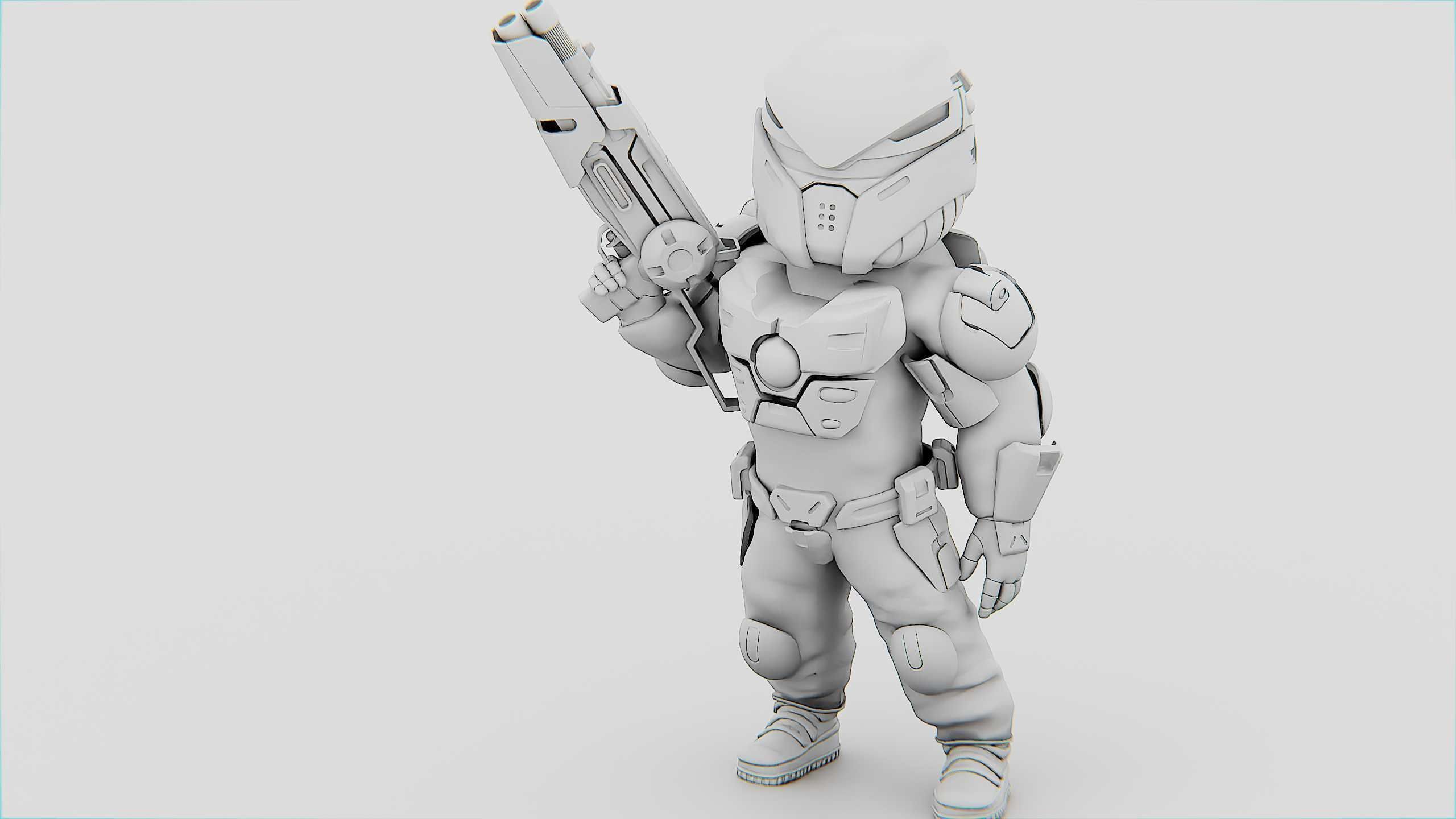 CYBER SOLDIER XC-700 Rigged for Unreal Engine - Unity - MIXAMO 3D model_31