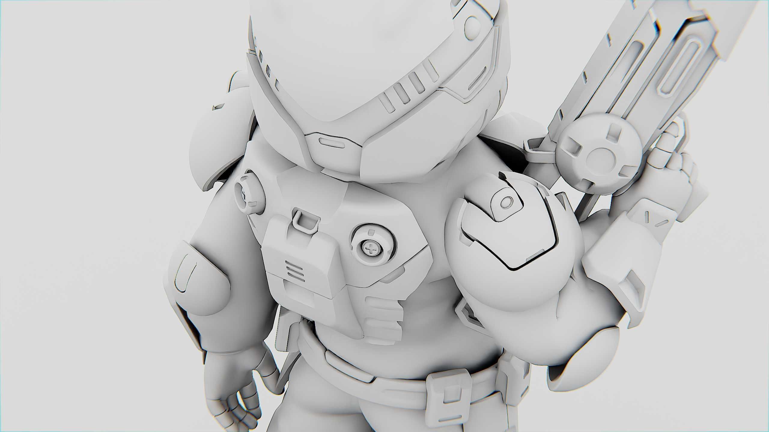 CYBER SOLDIER XC-700 Rigged for Unreal Engine - Unity - MIXAMO 3D model_35