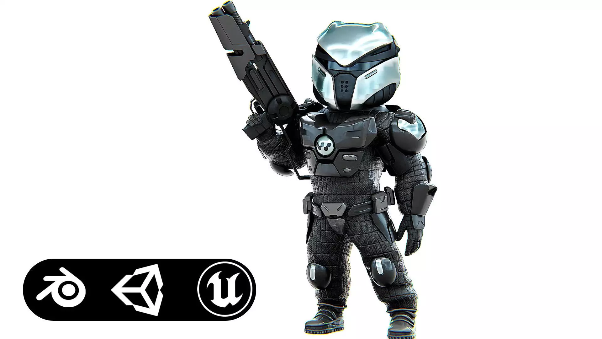 CYBER SOLDIER XC-700 Rigged for Unreal Engine - Unity - MIXAMO 3D model_0