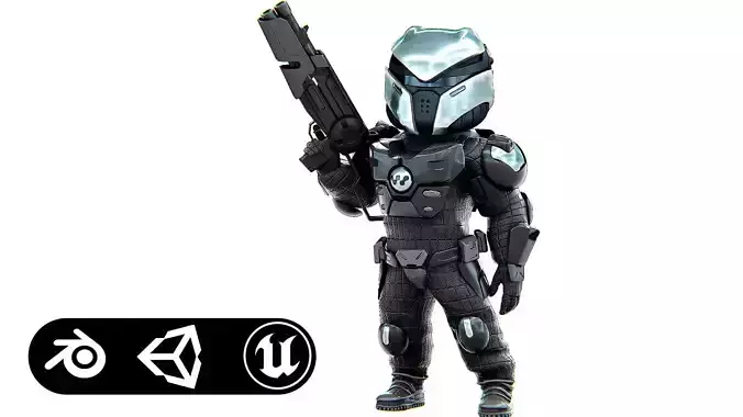 CYBER SOLDIER XC-700 Rigged for Unreal Engine - Unity - MIXAMO 