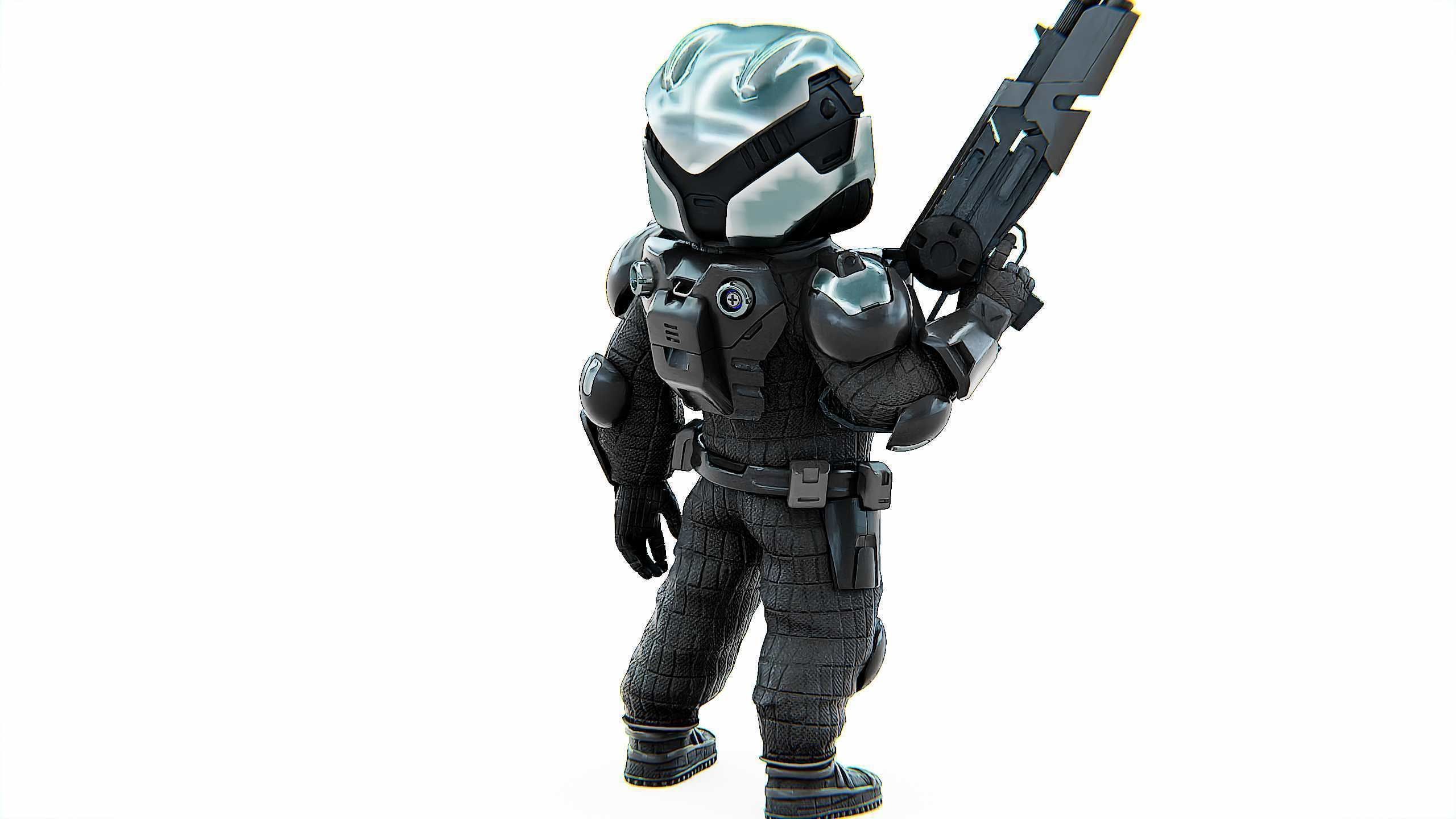 CYBER SOLDIER XC-700 Rigged for Unreal Engine - Unity - MIXAMO 3D model_10