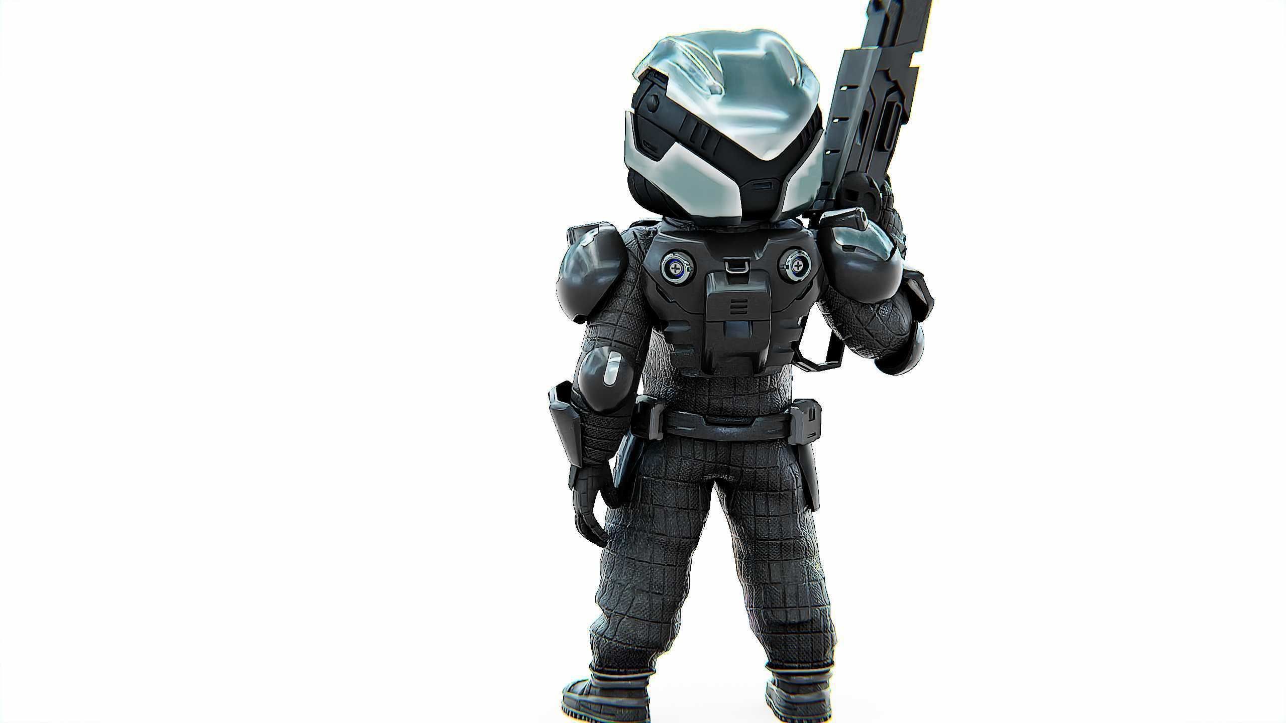 CYBER SOLDIER XC-700 Rigged for Unreal Engine - Unity - MIXAMO 3D model_13